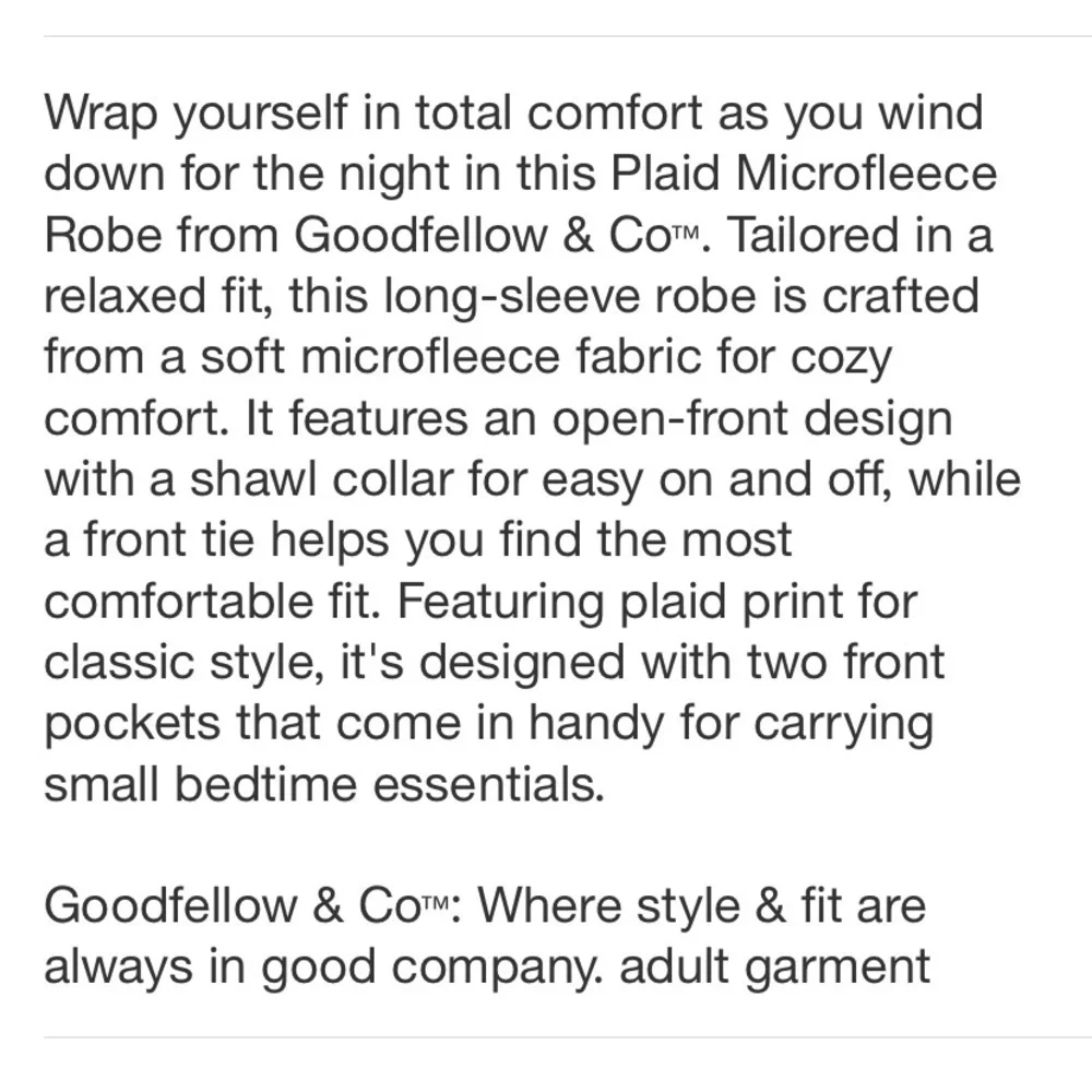 Men's Plaid Microfleece Robe - Goodfellow & Com Black L/XL